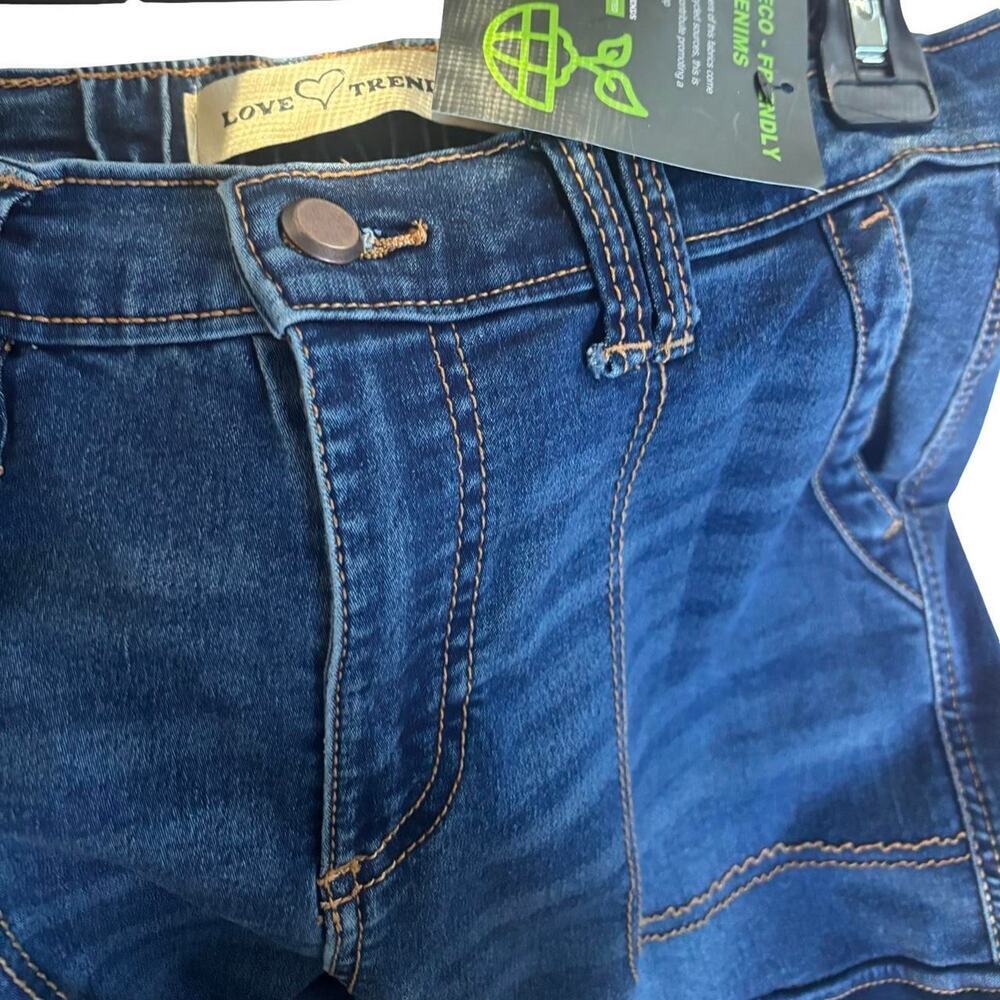 ECO FRIENDLY STRAPPY CARGO JEANS PANTS LOVE TREND Y2K‎ NWT 27-30" - Picture 8 of 8